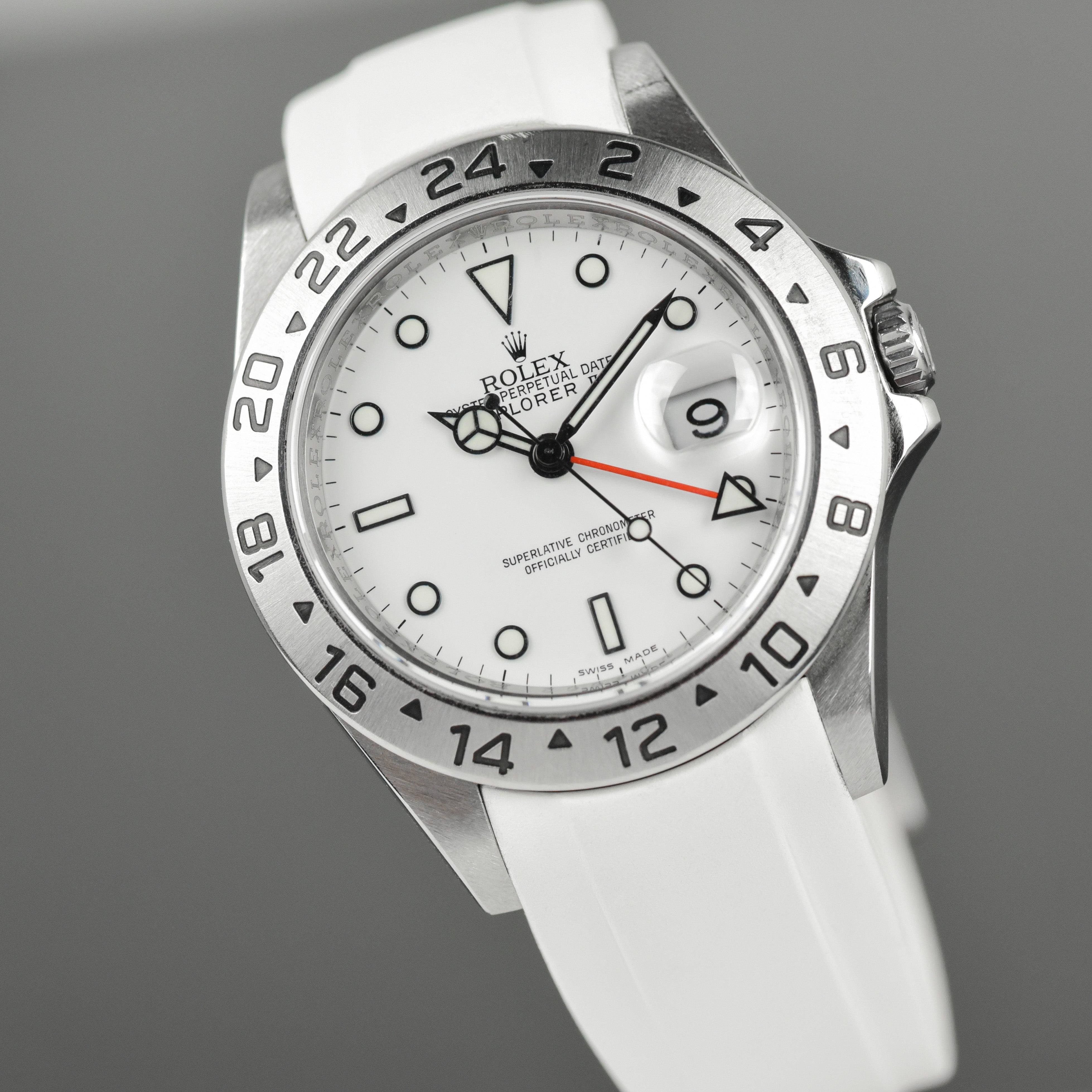 Rolex explorer 2 white rubber strap Clearance
