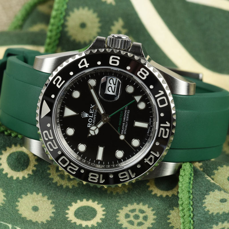 Rolex GMT-Master II on green rubber strap