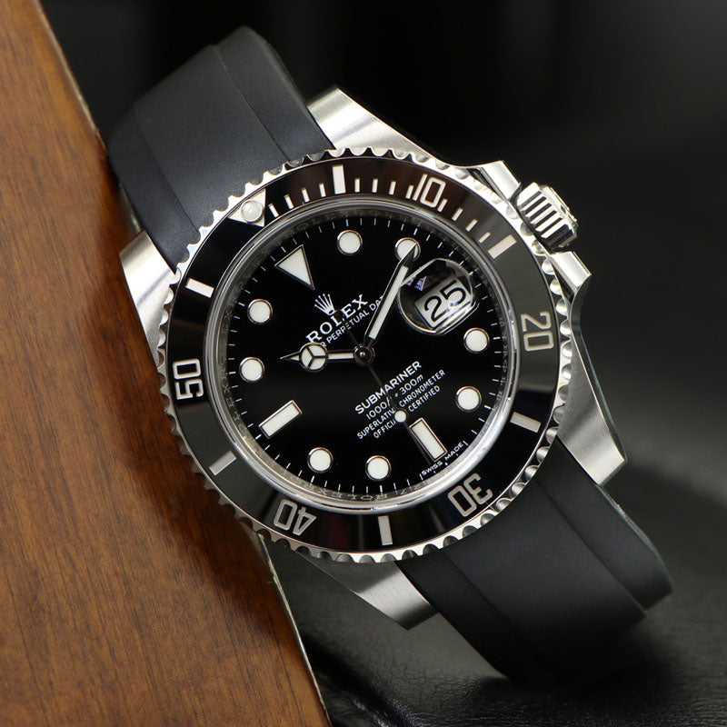 black Rubber Strap on Rolex Submariner