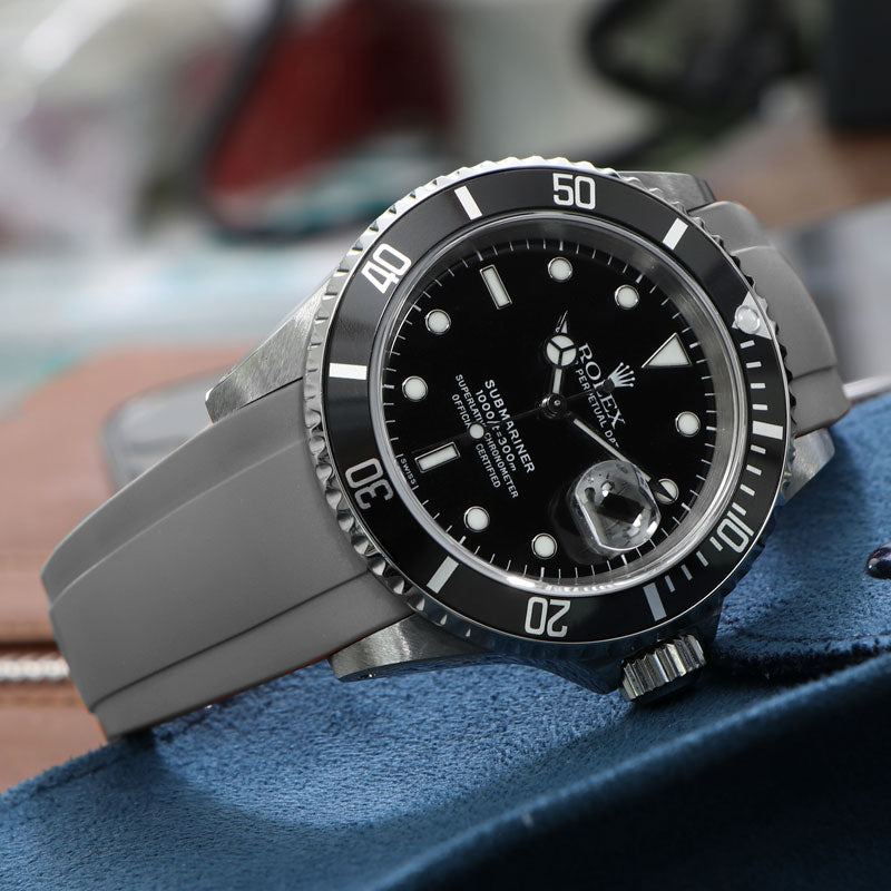 Grey Rubber Strap on Rolex Submariner