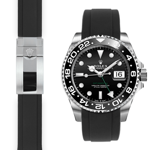Rolex GMT black rubber watch strap