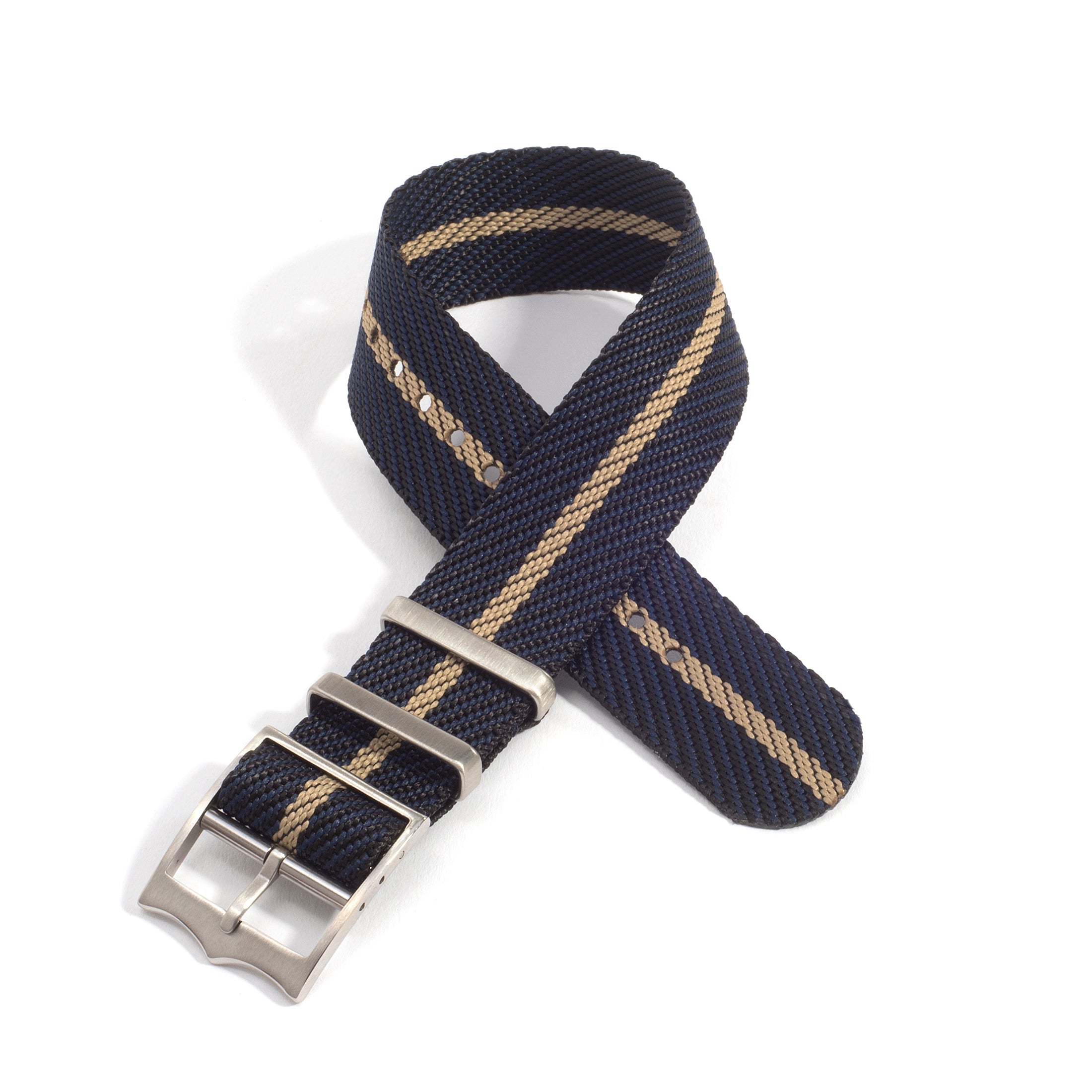Everest Navy & Gold Single Pass Nylon Watch Band Everest Bands