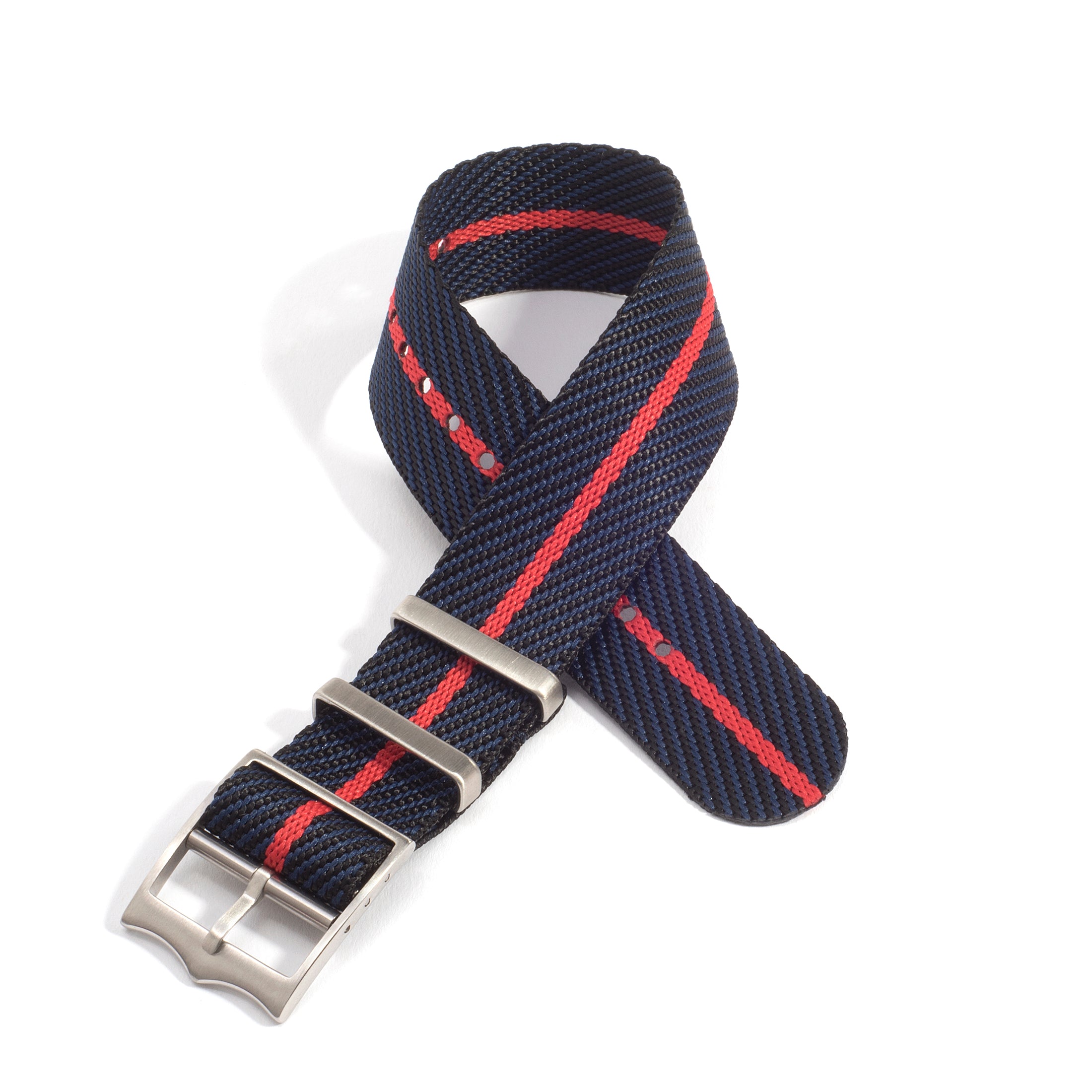 Everest Navy & Red Single Pass Nylon Watch Band Everest Bands