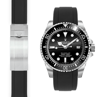Rolex Sea Dweller black rubber watch strap