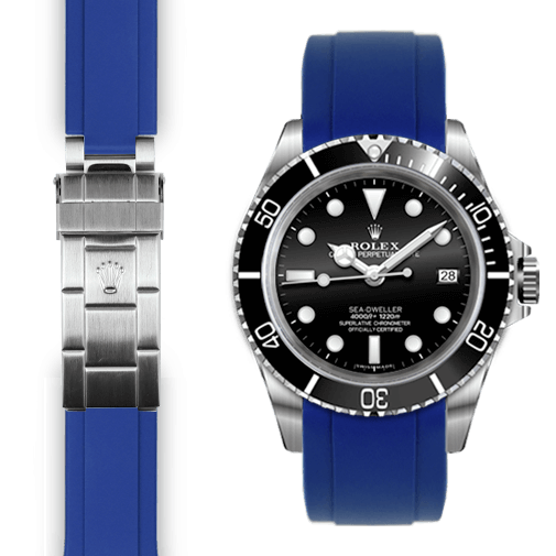 Rolex Sea Dweller blue rubber watch strap