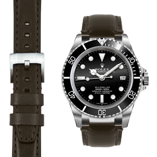 Steel End Link Leather Strap for Rolex Sea-Dweller Watch | Everest