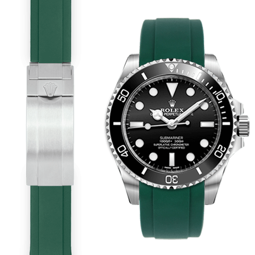 Rolex Submariner green rubber watch strap