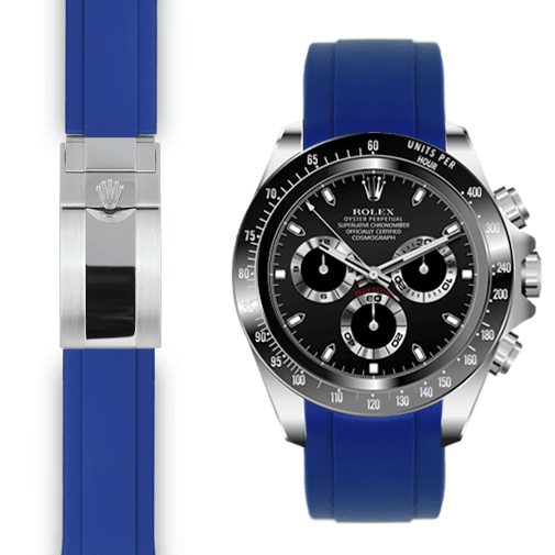 Rolex Daytona blue rubber deployant watch band
