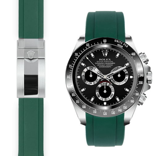 Rolex Daytona green rubber deployant watch band