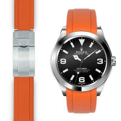 rolex explorer orange rubber deployant watch strap