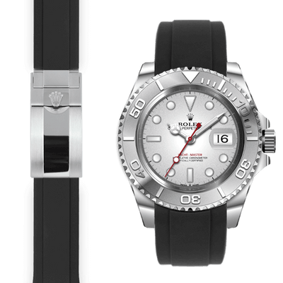 Rolex Yacht Master Black Deployant rubber watch strap