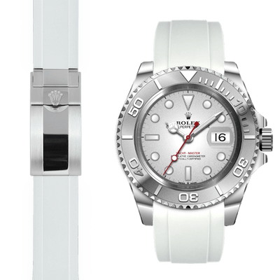 Rolex Yacht Master white rubber deployant watch strap