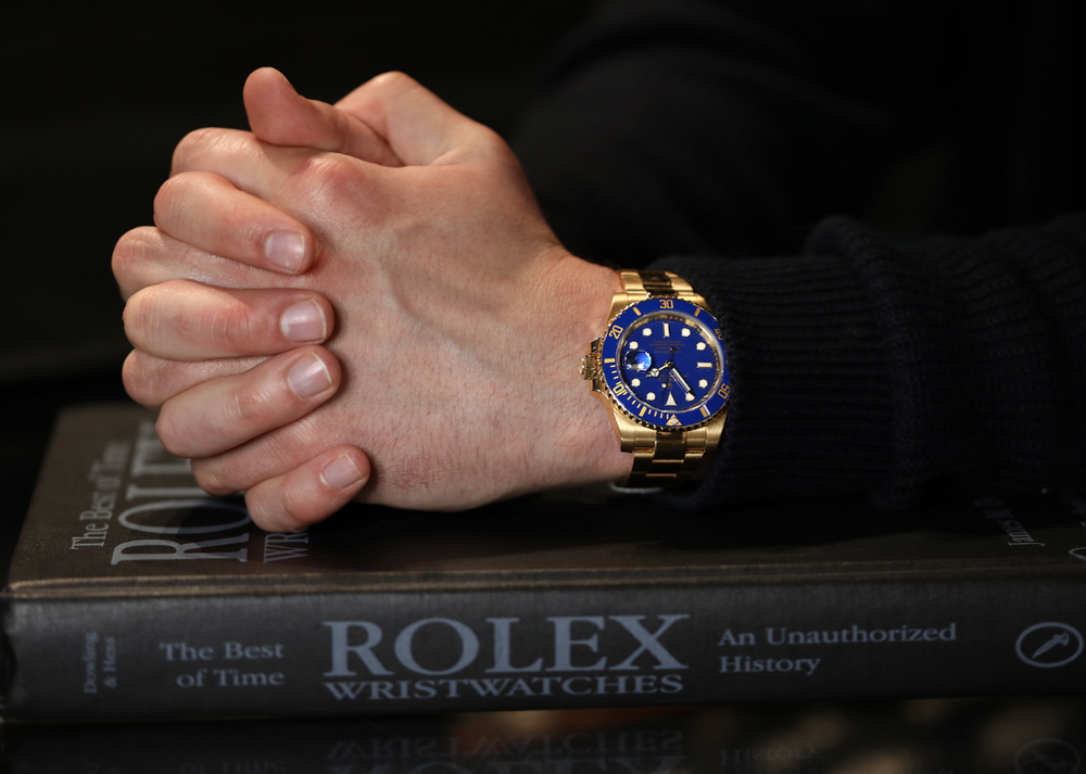 Rolex submariner blue and gold sale