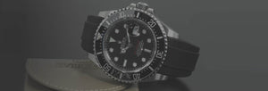   Black Rubber Watch Straps 