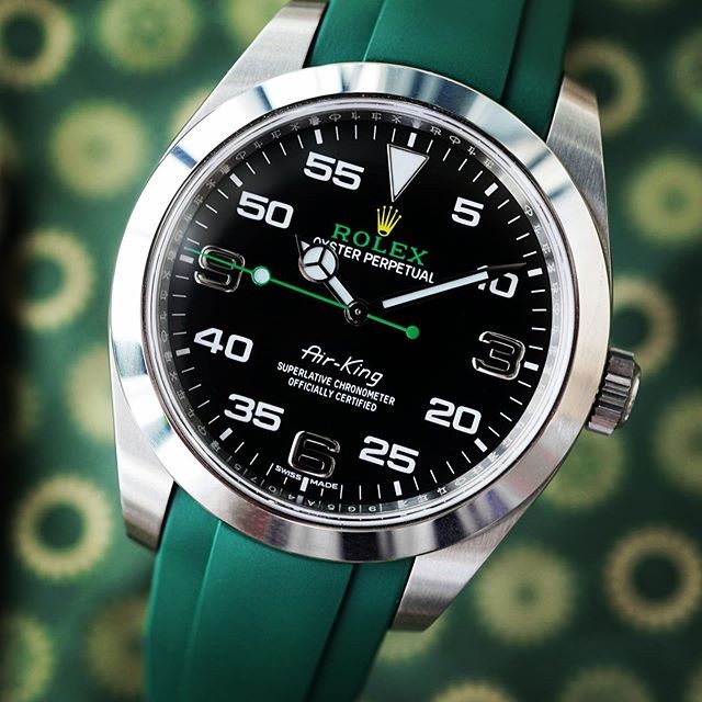 Curved End Rubber Strap for Rolex Milgauss Watch Everest Bands