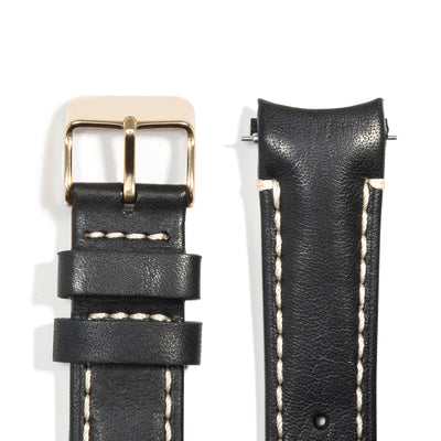 Black With Contrast Stitch / Gold Buckle