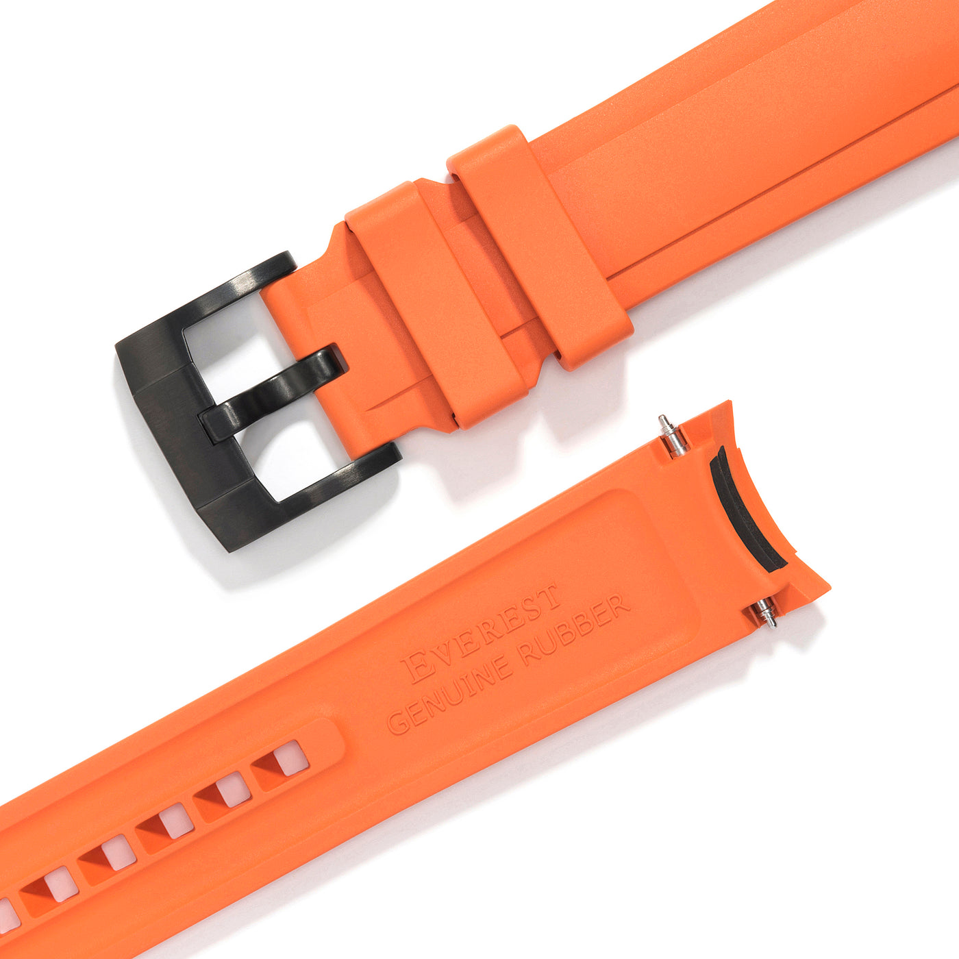 Orange Rubber / Black Buckle Strap