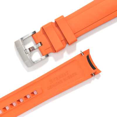 Orange Rubber / Silver Buckle