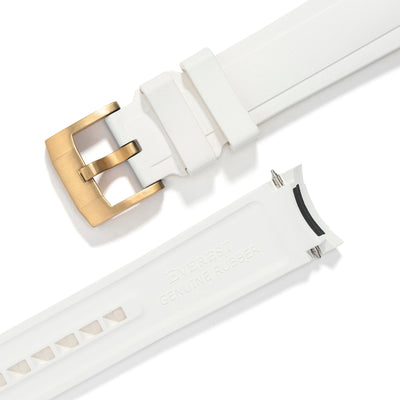 White Rubber / Gold Buckle / Standard