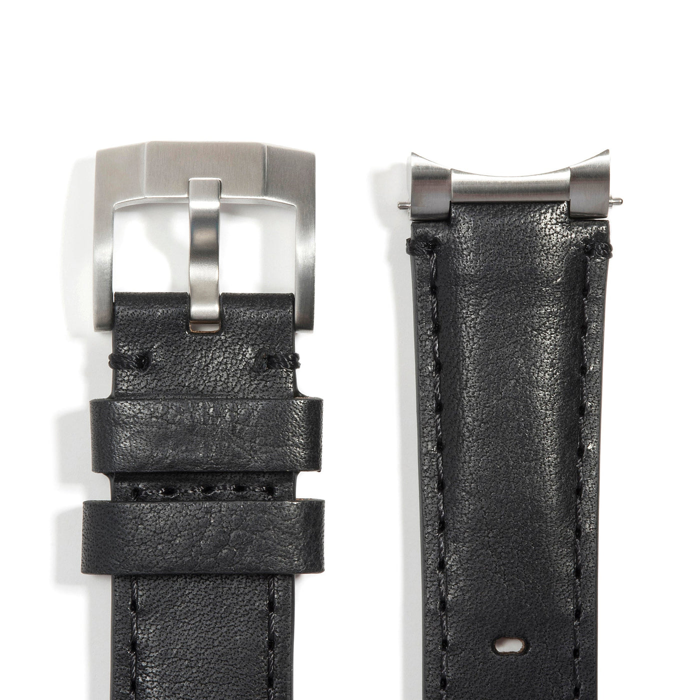 Black Leather / Silver Buckle