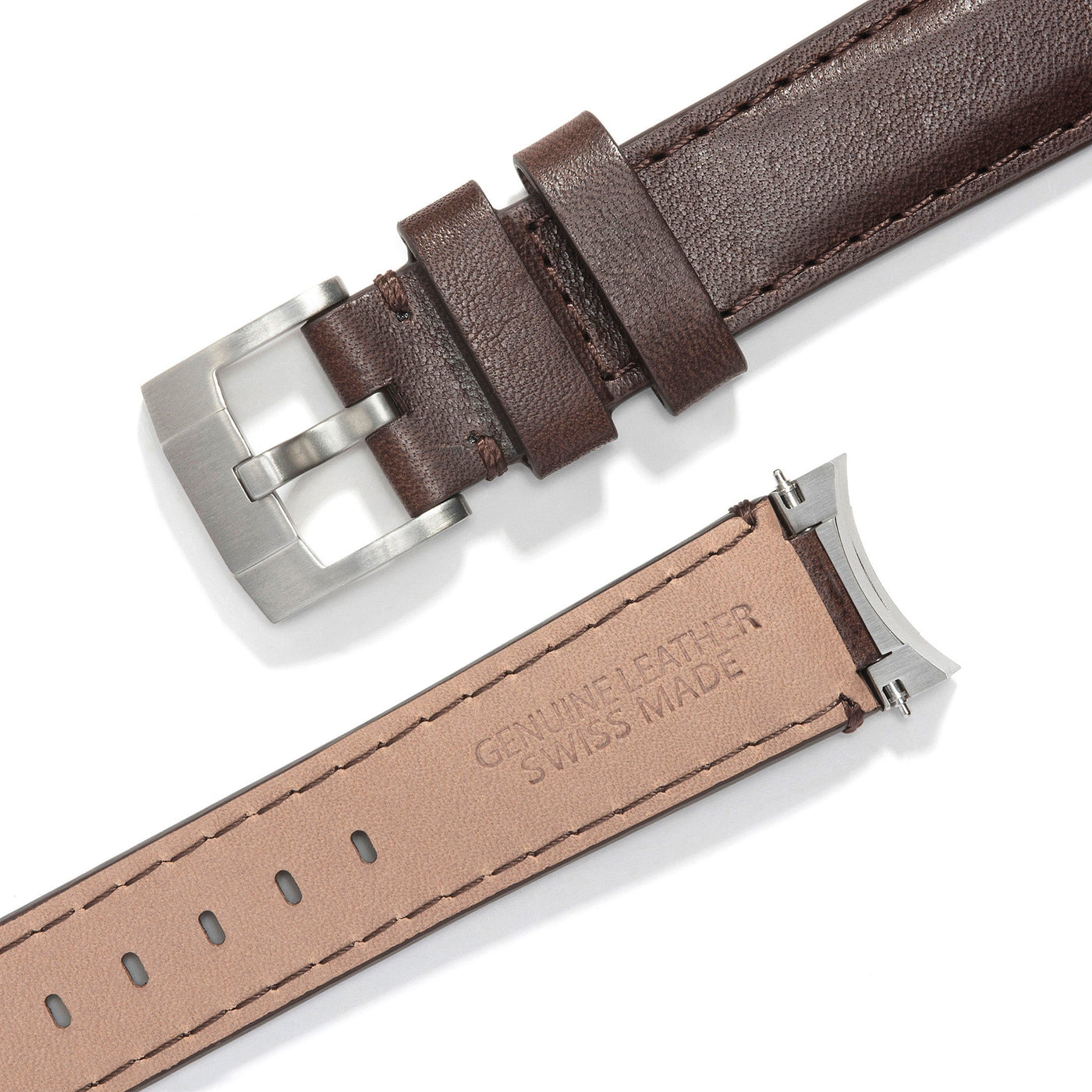 Chocolate Brown Leather / Silver Buckle