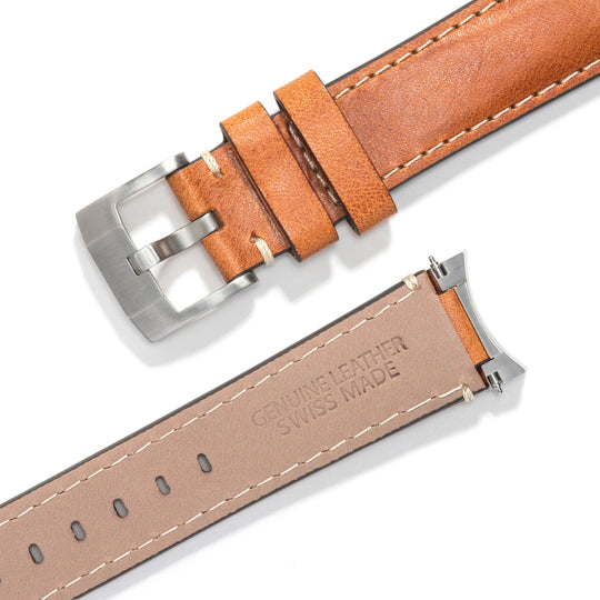 Steel End Link Leather Strap for Rolex Submariner Ceramic Watch