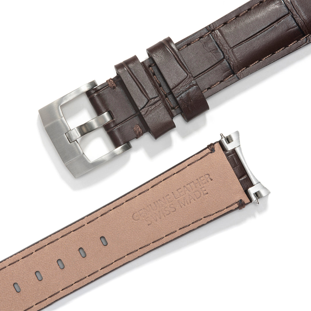 Steel End Link Leather Strap for Rolex Submariner Ceramic No Date