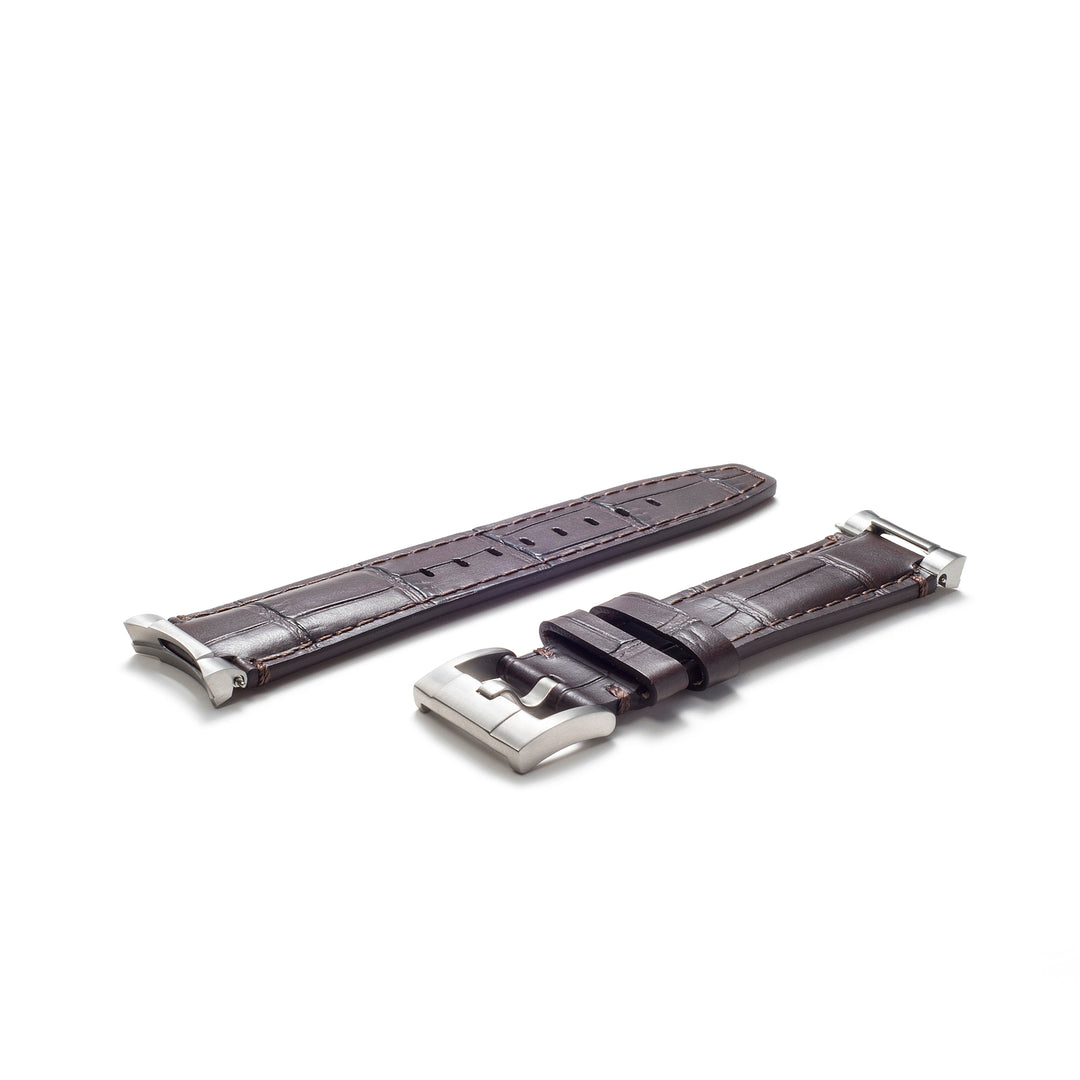 Steel End Link Leather Strap for Rolex Submariner Ceramic No Date