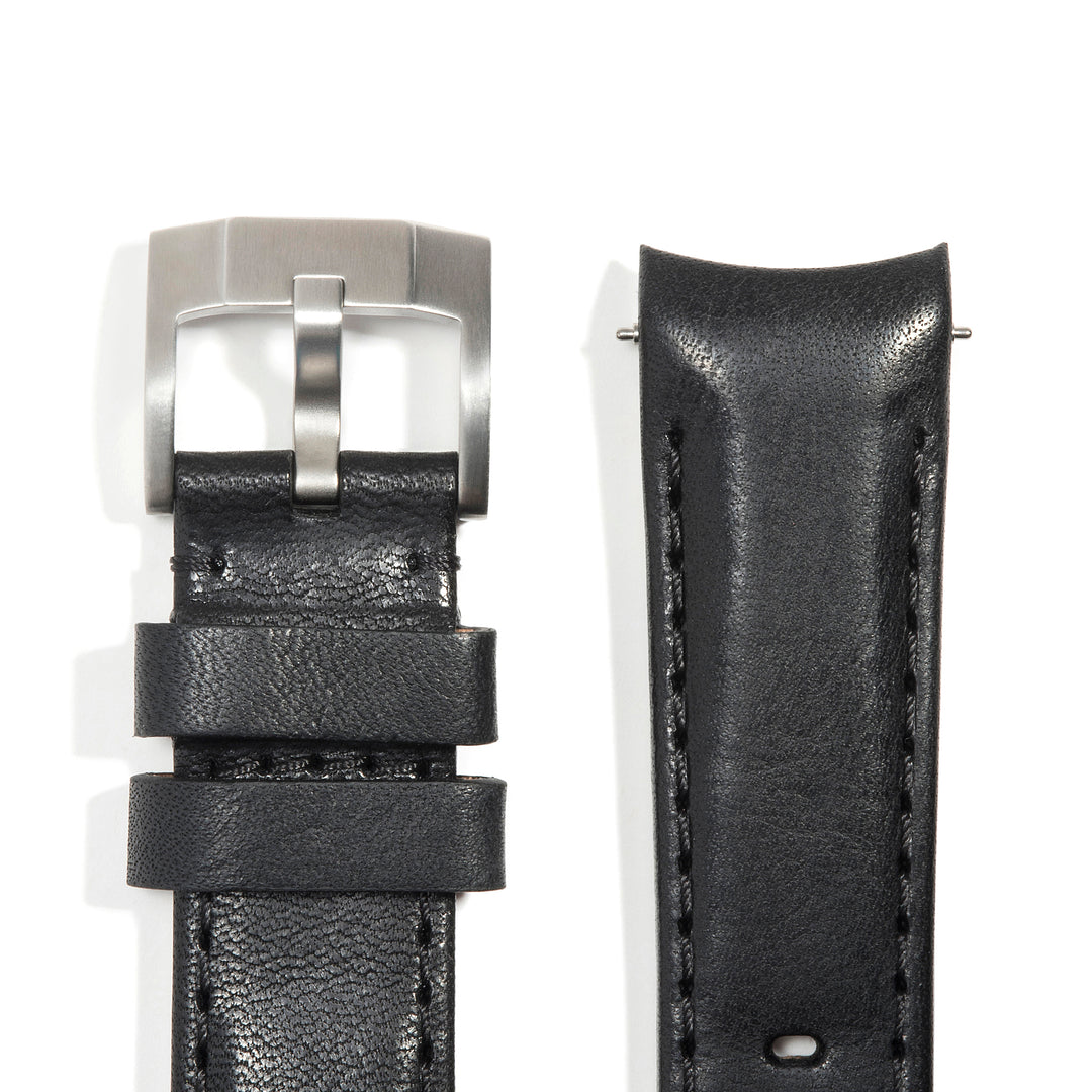 Curved End Leather Strap for Rolex Submariner Ceramic No-Date