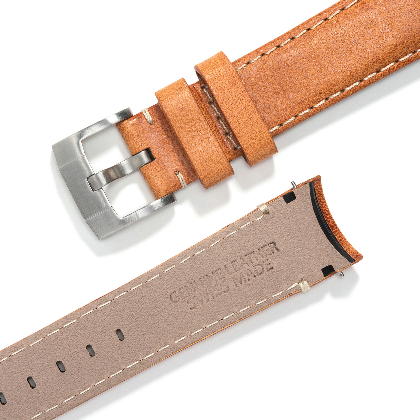 Tan Leather / Silver Buckle