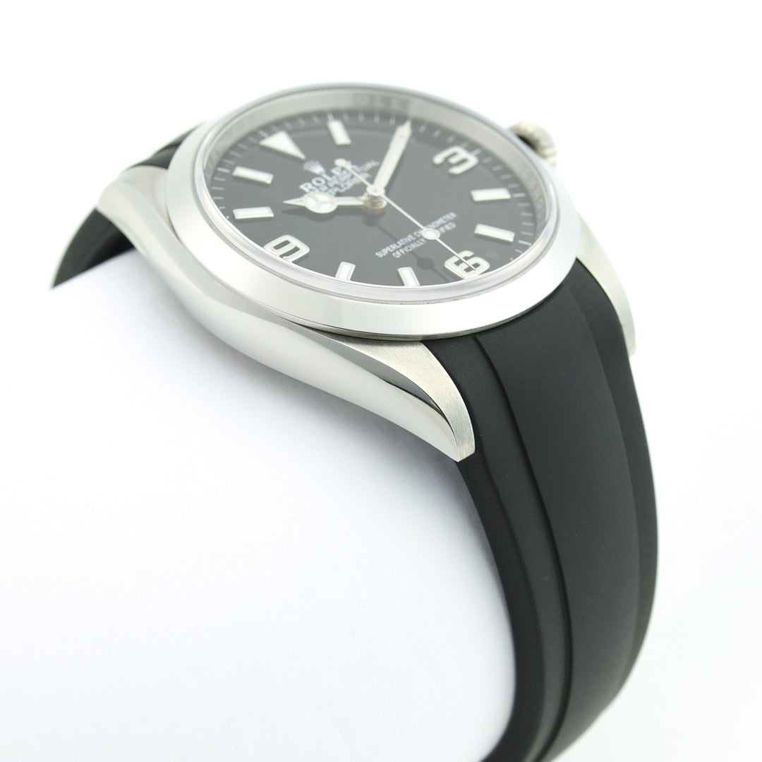 Curved End Rubber Strap for Rolex Explorer I 36mm Deployant