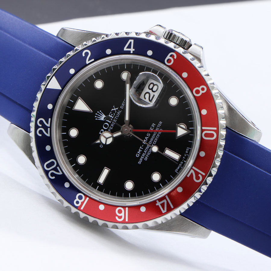 Rolex GMT-Master on Blue Rubber Strap