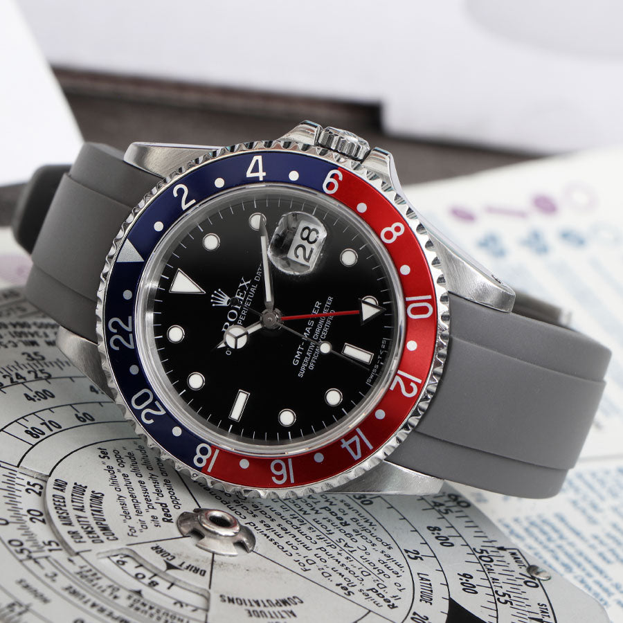 Rolex GMT-Master on Grey Rubber Strap