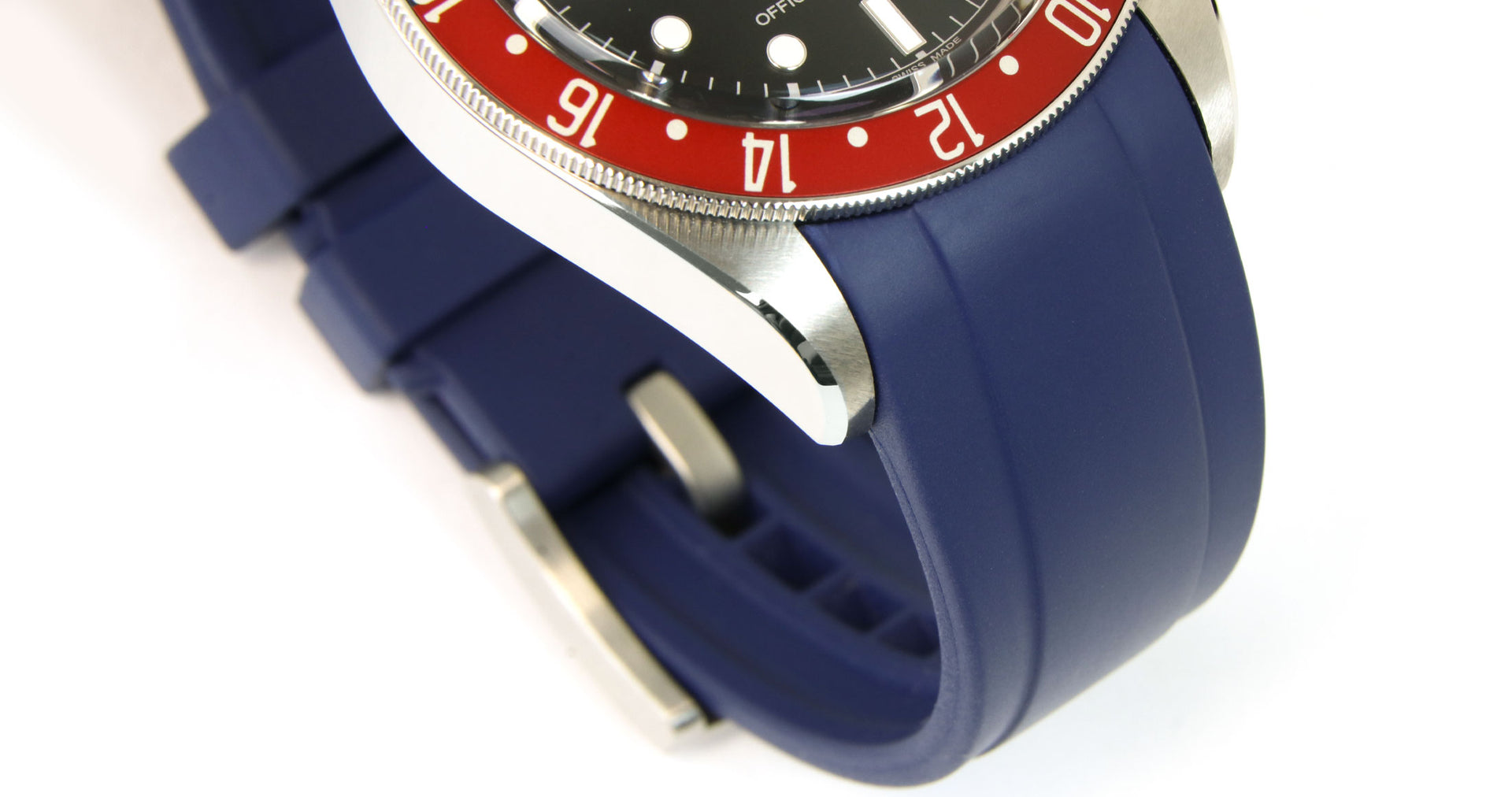 Curved End Rubber Strap for Tudor Heritage Black Bay Everest Bands