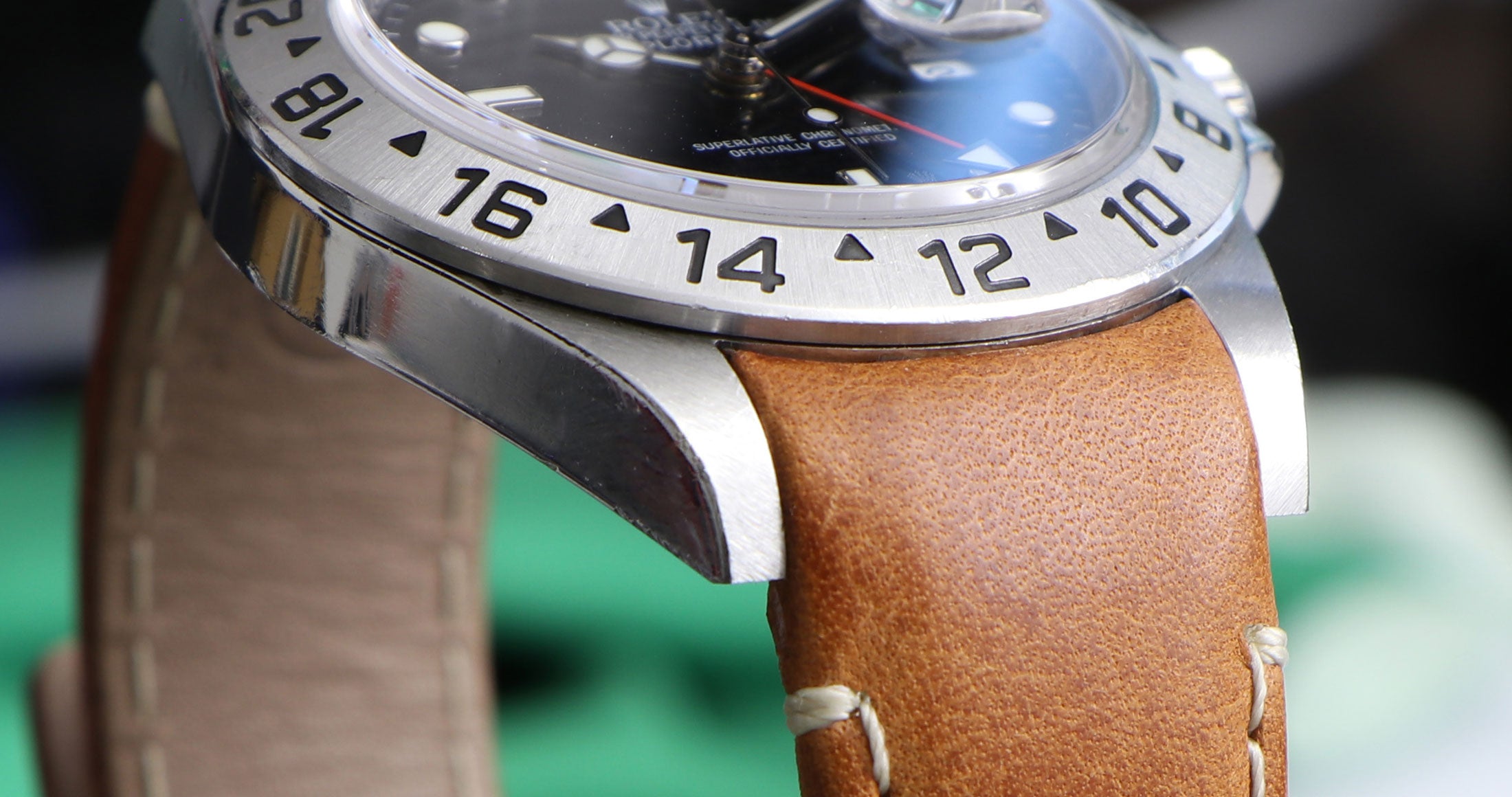 Curved end leather straps for your Rolex Submariner 'Kermit' ref. 16610LV