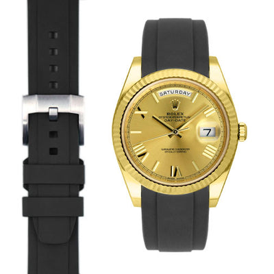 Curved End Rubber Strap for Rolex Day-Date 40mm with Tang Buckle