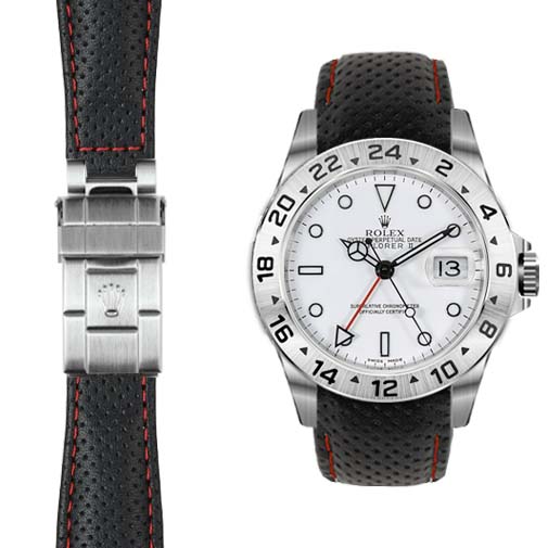 Nato Strap Rolex Explorer Ii On Leather Strap Curved End Leather