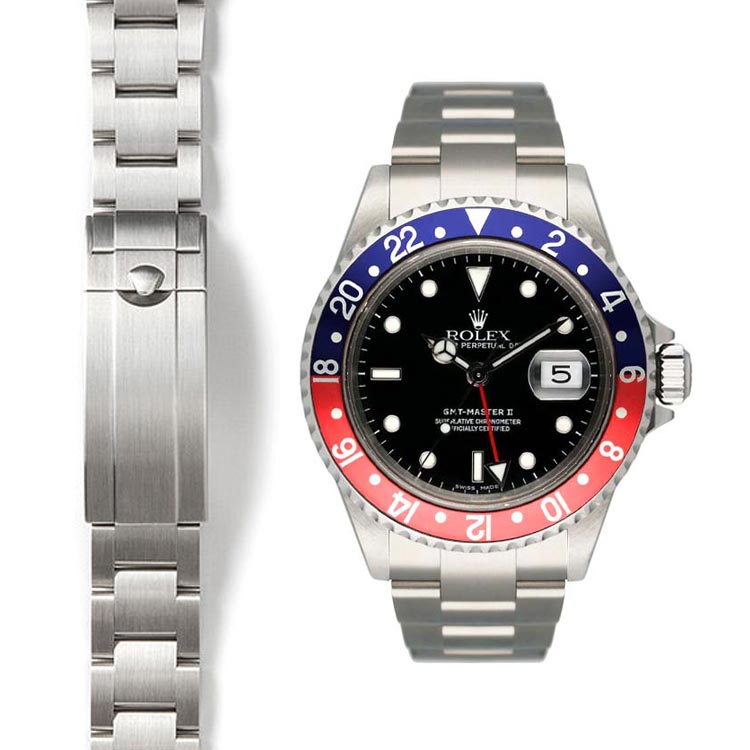 Oyster-Style Bracelet for Rolex GMT Master I & II Reference 16710 & 16700 by Everest