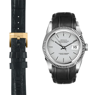 Rolex datejust sales gold leather strap