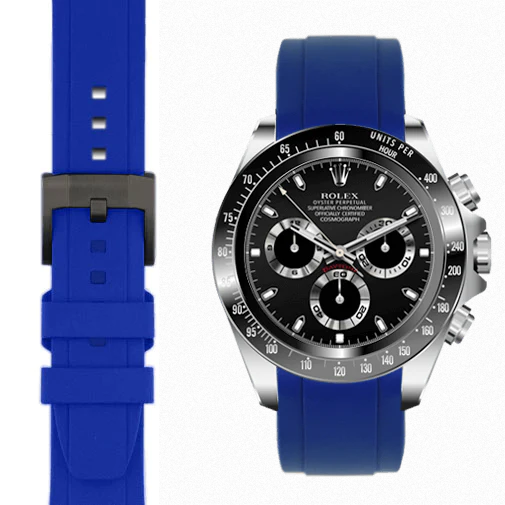 Curved End Rubber Strap for Rolex Ceramic Daytona Watch Everest