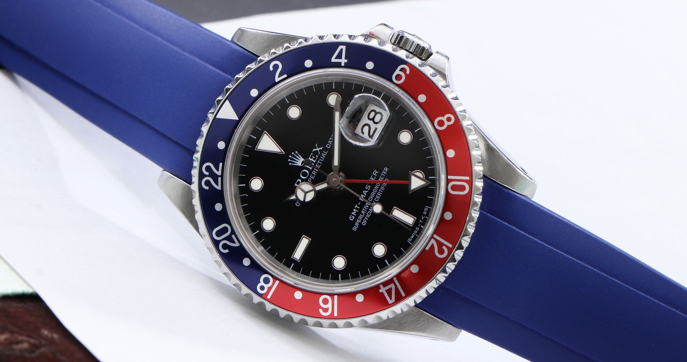 Rolex GMT-Master on Blue Rubber Strap