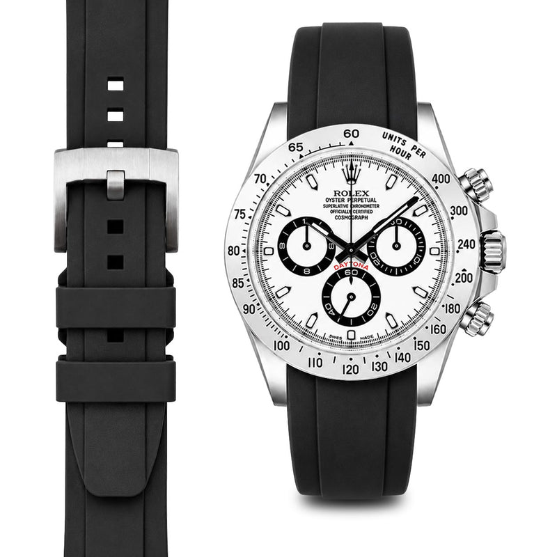 Black Rubber / Silver Buckle / Standard