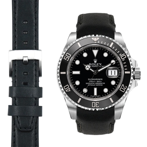 Black Leather / Silver Buckle