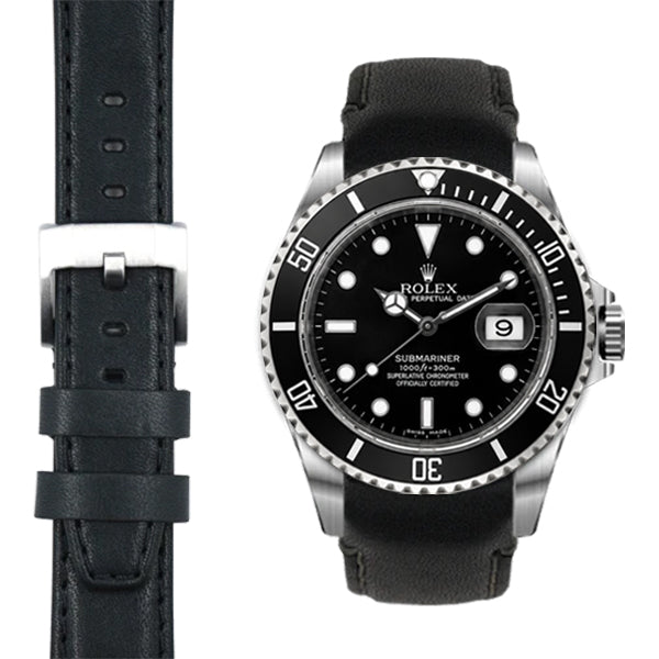 Black Leather / Silver Buckle