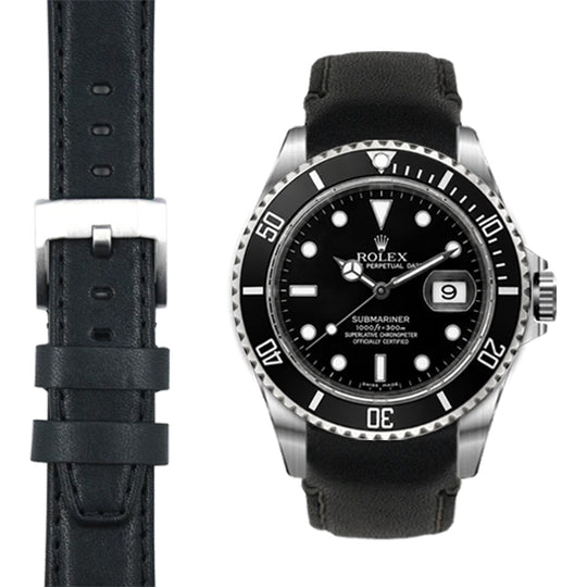 Curved End Leather Strap for Rolex Submariner Watch | Everest Bands