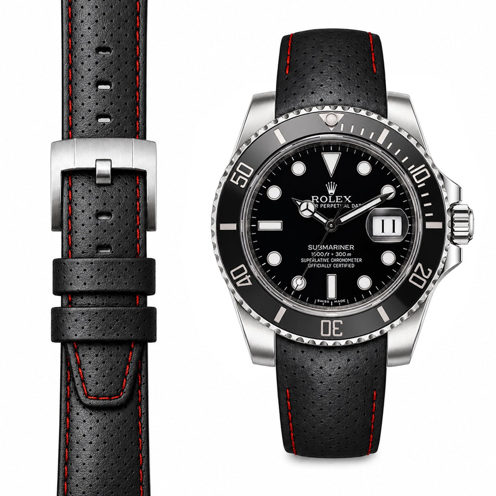 worldsend classics リストバンド　スウェード Curved End Leather Racing Strap for Rolex Submariner Ceramic Watch