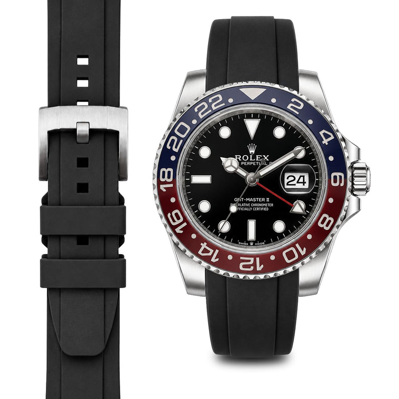 Black Rubber / Silver Buckle / Standard