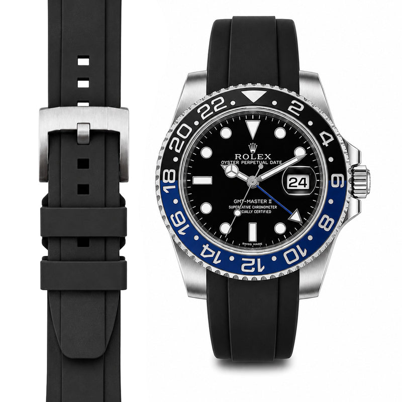 Black Rubber / Silver Buckle / Standard