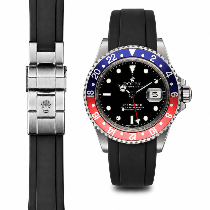 Rolex GMT-Master rubber watch strap black