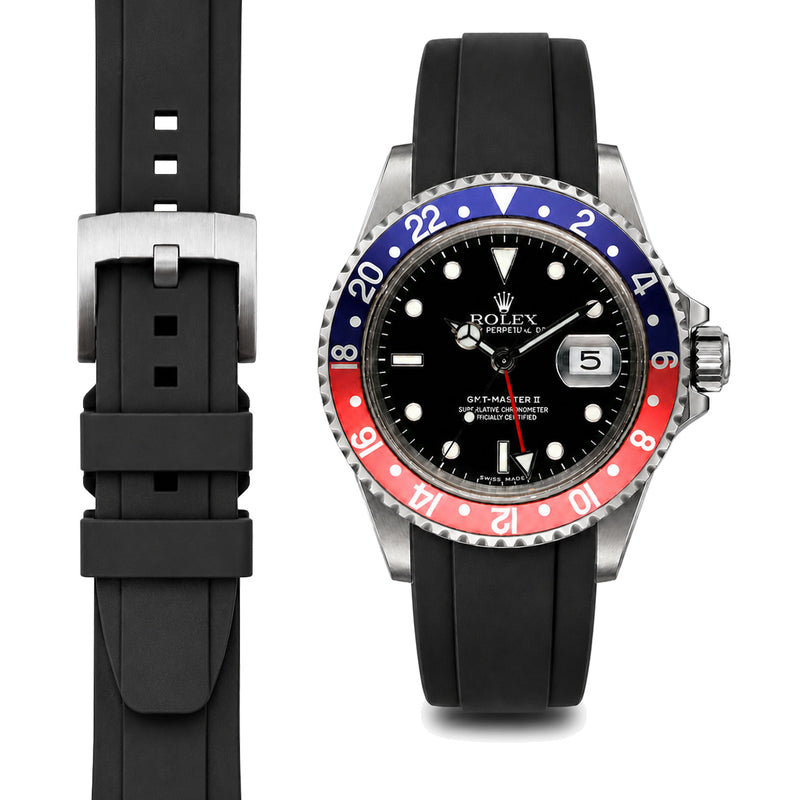 Black Rubber / Silver Buckle / Standard